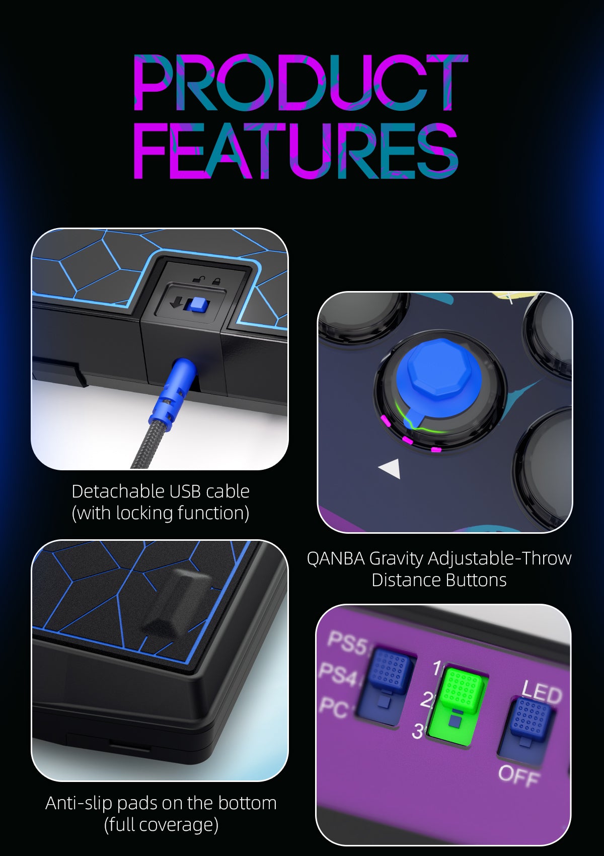 Qanba Sapphire Arcade Controller Street Fighter Juri PS5/PS4/PC